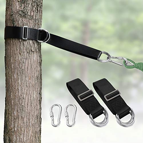 Durable Camping Hammock Tree Swing Straps Hanging Kit with 4D-Ring Design