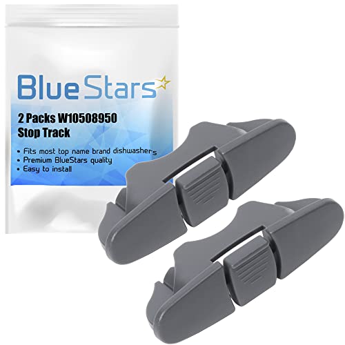 Durable Dishwasher Stop Track Replacement by BlueStars - For Whirlpool Kenmore Dishwashers - PACK OF 2