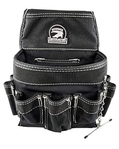 Durable Electrician Pouch with 18 Pockets and Tape Chain