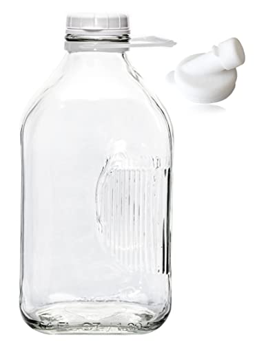 Durable Glass Milk Bottles with Silicone Pour Spout - The Dairy Shoppe