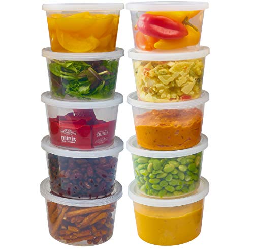 Economical Combo Pack BPA Free, Stackable & Leakproof 8 oz, 16 oz & 32 oz Slime, Soup, Meal Prep Deli Containers with Lids: Microwave/Dishwasher/