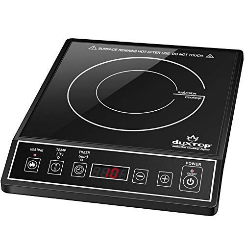 Razorri 1800W Countertop Induction Cooktop, 2 Burners Grill with Removable Non-Stick Cast Iron Griddle Pan - Ivory White