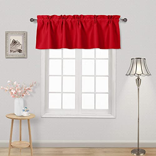DWCN Red Christmas Valance Window Curtains
