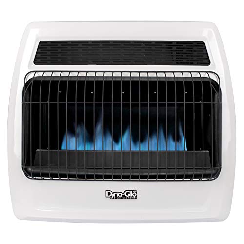 30,000 BTU Natural Gas Blue Flame Thermostatic Wall Heater - White by Dyna-Glo