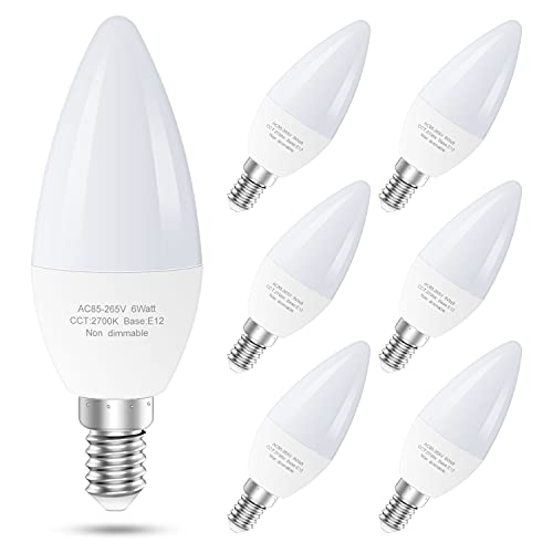 E12 LED Ceiling Fan Light Bulbs - 6W B11 LED Bulb for Chandelier Lamp