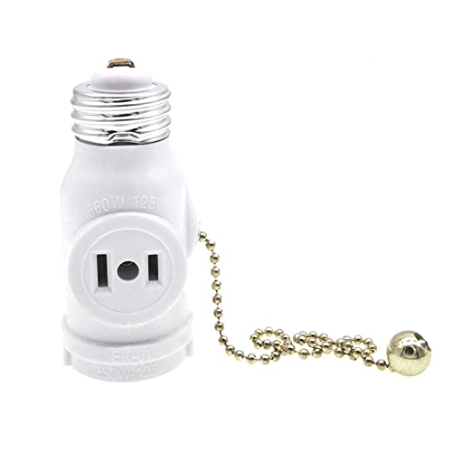 Power Gear 2-Outlet Socket Adapter with Pull Chain, Ivory