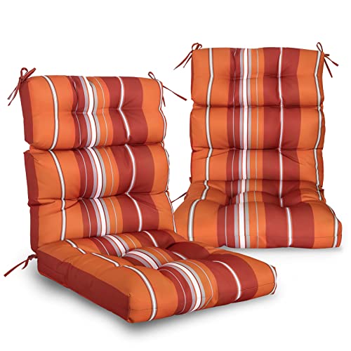 EAGLE PEAK Red Stripes Patio Chair Cushions