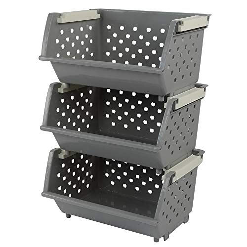 Eagrye Stackable Storage Bins - Multi-functional Stacking Basket