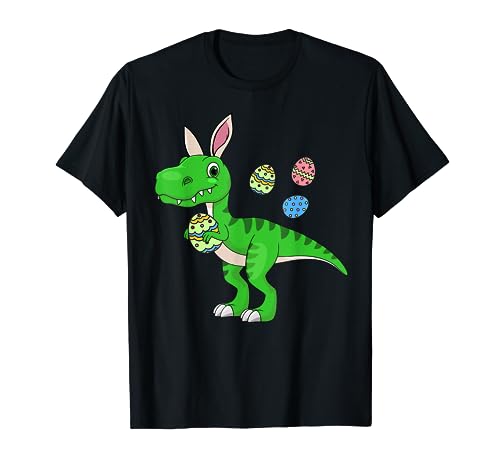 Easter Dinosaur Shirt Toddler Bunny Easter Basket Boys Kids T-Shirt