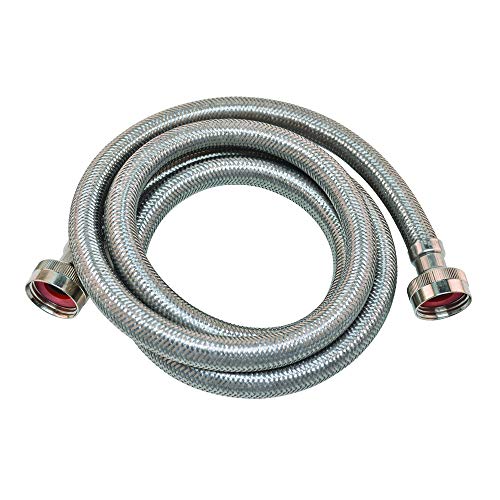 Eastman 10ft Braided Stainless Steel Washing Machine Hoses, 3/4" FHT, 48640