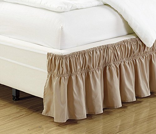 Easy Fit Bed Ruffle wrap Around Elastic Bed Skirt
