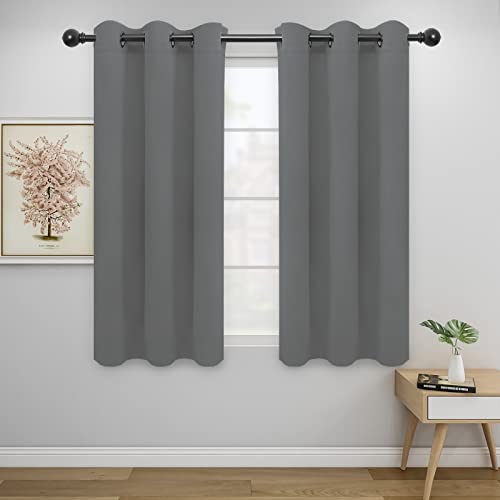 Gray Thermal Insulated Room Darkening Curtains, 2 Panels