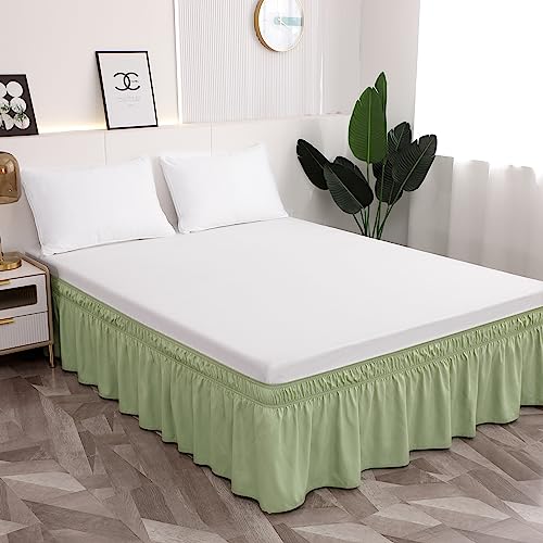 Easy to Install Sage Green Bed Skirt