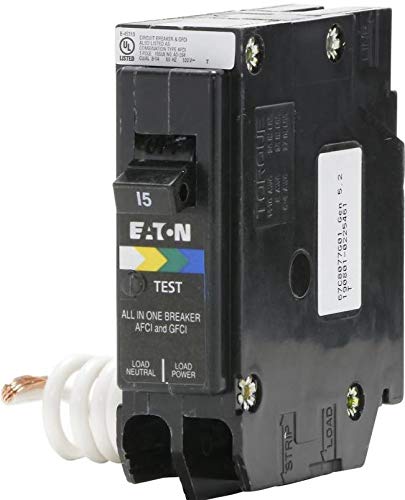 Eaton Type BR 15-Amp 1-Pole Dual Function AFCI/GFCI Circuit Breaker