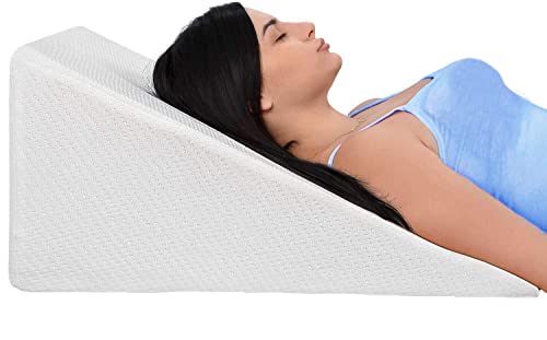 Memory Foam 12in Bed Wedge Pillow for Pain Relief and Comfort