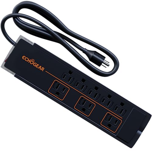 ECHOGEAR 8 Outlet Surge Protector Power Strip - Premium Protection for Your Electronics