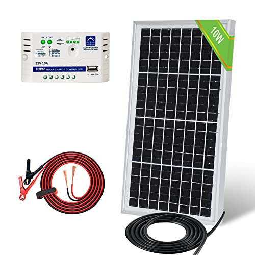 10W 12V Solar Panel Kit with Waterproof Mono Panel & Charge Controller