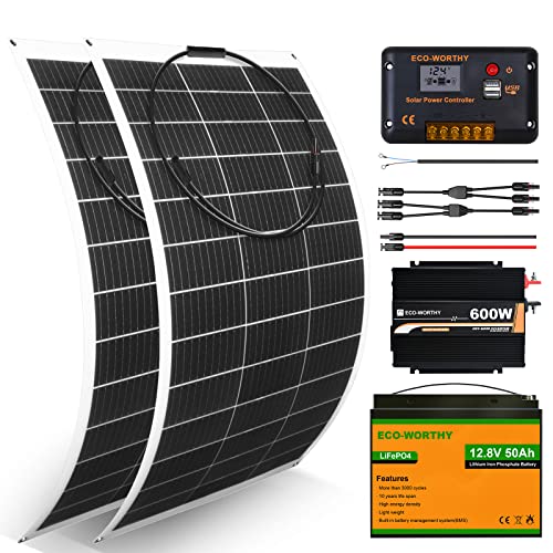 Eco-Worthy 260W 12V Flexible Solar Kit for RV Off Grid