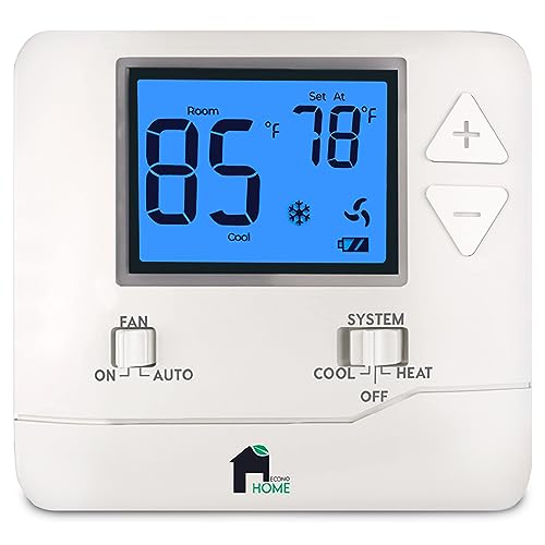 EconoHome Non-Programmable Thermostat for Home - Heat & Cooling Temperature Control - Easy to Install - Digital Thermostat for Central Gas, Oil, Electric Furnaces, Single Stage Systems