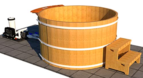Economy Cedar Wood Soaking Tub - Electric Heater