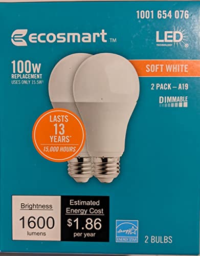 EcoSmart LED Light Bulb Soft White (2-Pack)