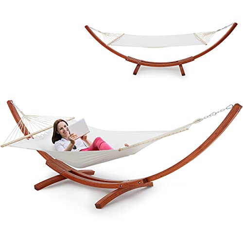 ECOTOUGE 12 FT Wooden Hammock with Stand