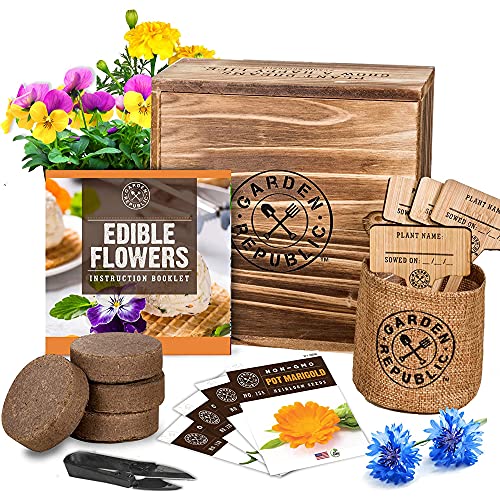 Edible Flowers Indoor Garden Seed Starter Kit