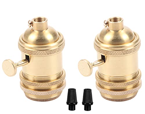 EFINEHOME 2 Pack Solid Brass Light Socket