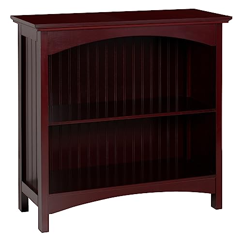 eHemco 2 Tier Bookcase with 2 Arched Supports, 29 Inches, Cherry