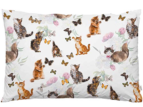 EKOBLA Cute Cats and Butterflies Throw Pillow Cover