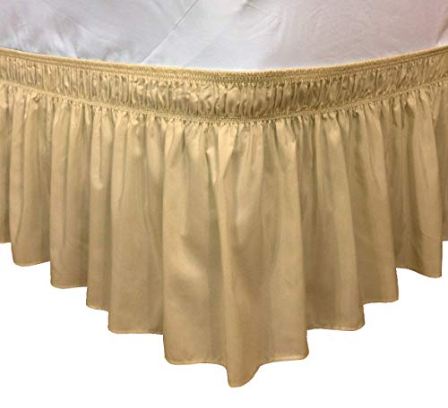 Elastic Ruffle Bed Skirt with Bed Skirt Pins Included