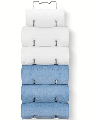 Elbourn Towel Rack Wall Mounted Metal Wine Rack Washcloths Bathrobe Storage Shelf