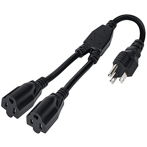 Elecan 2 Way Power Cord Splitter Cable