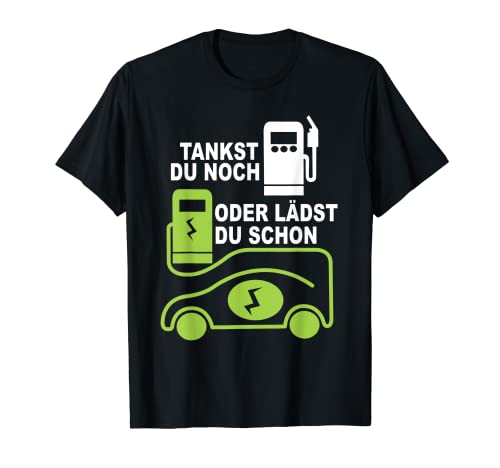 Electric car charging station petrol station electric car T-Shirt