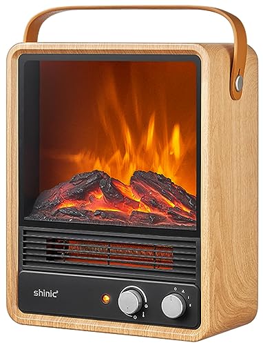 Shinic 1500W Electric Fireplace Heater for Home Office & Christmas Decoration