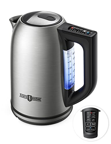 Secura Stainless Steel Double Wall Electric Kettle Water Heater for Tea Coffee w/Auto Shut-Off and Boil-Dry Protection 1.0L (Black)