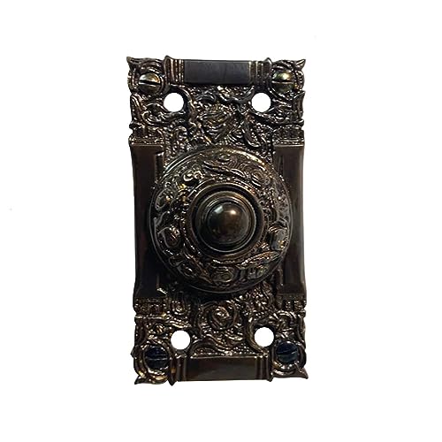 Electric Victorian Replica Push Button Doorbell with Bronze Finish