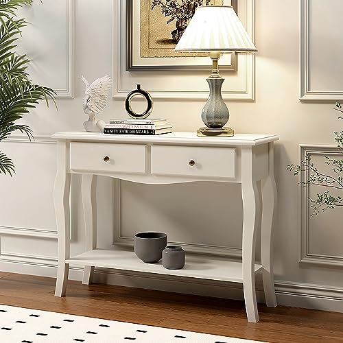 Elegant and Multi-functional Classic White Console Table