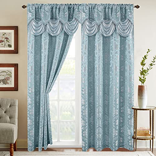 Elegant Comfort Jacquard Curtain Panel Set