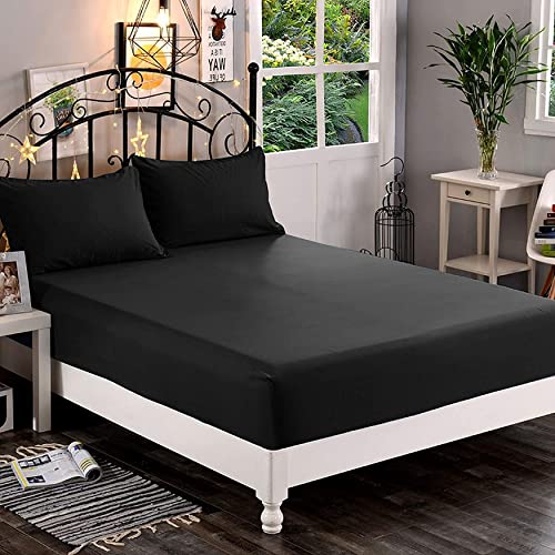 King Size Egyptian Luxury Fitted Sheet, 1500 Thread Count, Black