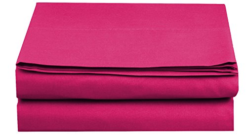 Elegant Comfort Premium Hotel Quality 1-Piece Flat Sheet, Luxury & Softest 1500 Thread Count Egyptian Quality Bedding Flat Sheet, Wrinkle, Stain and Fade Resistant, Queen, Pink