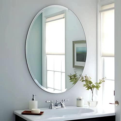 Elegant Frameless Oval Wall Mirror