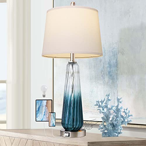 Elegant Glass Table Lamps with USB Ports