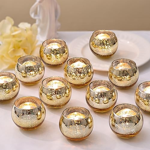 Elegant Gold Tealight Candle Holders - Set of 36