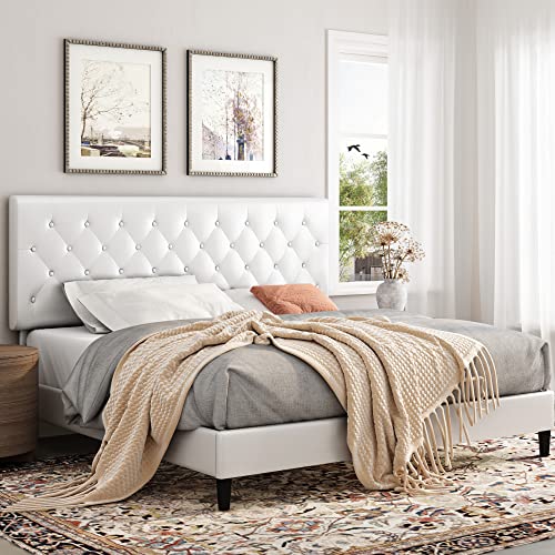 Elegant Keyluv Upholstered Platform Bed Frame - Luxurious Comfort and Style