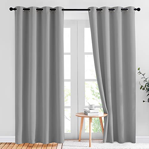 Elegant Light Grey Blackout Curtains for Bedroom