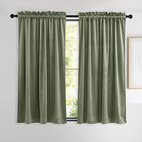 Elegant Sage Green Velvet Curtains for Small Window