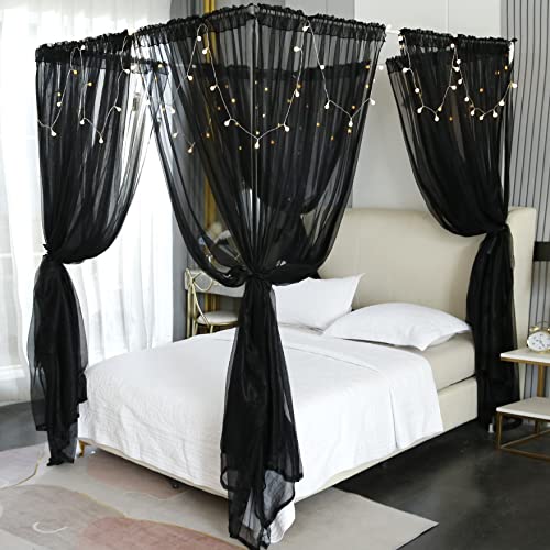 Elegant Sheer Curtain for Twin Full Queen King Size Bed Drapes