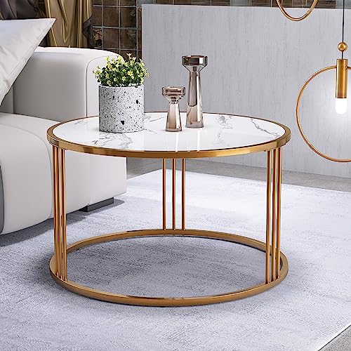 Elegant Sintered Stone Coffee Table with Metal Frame - Stylish and Durable