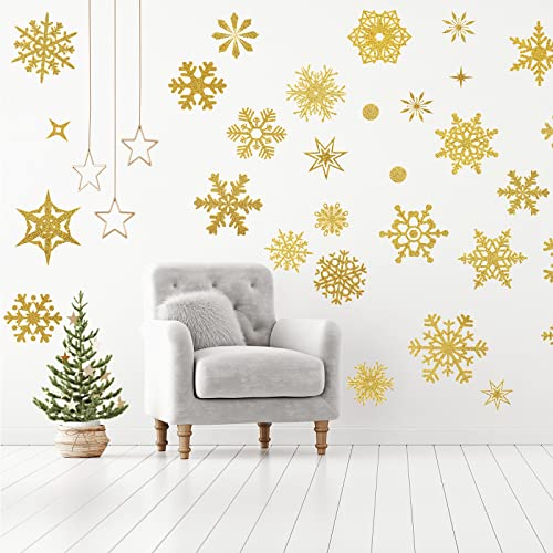 Elegant Snowflake Wall Decals for Christmas Decorations